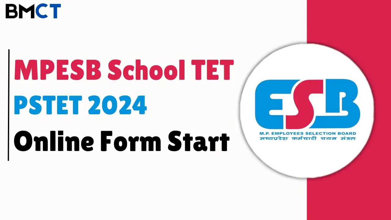 MPESB School TET PSTET 2024 Online Form Start